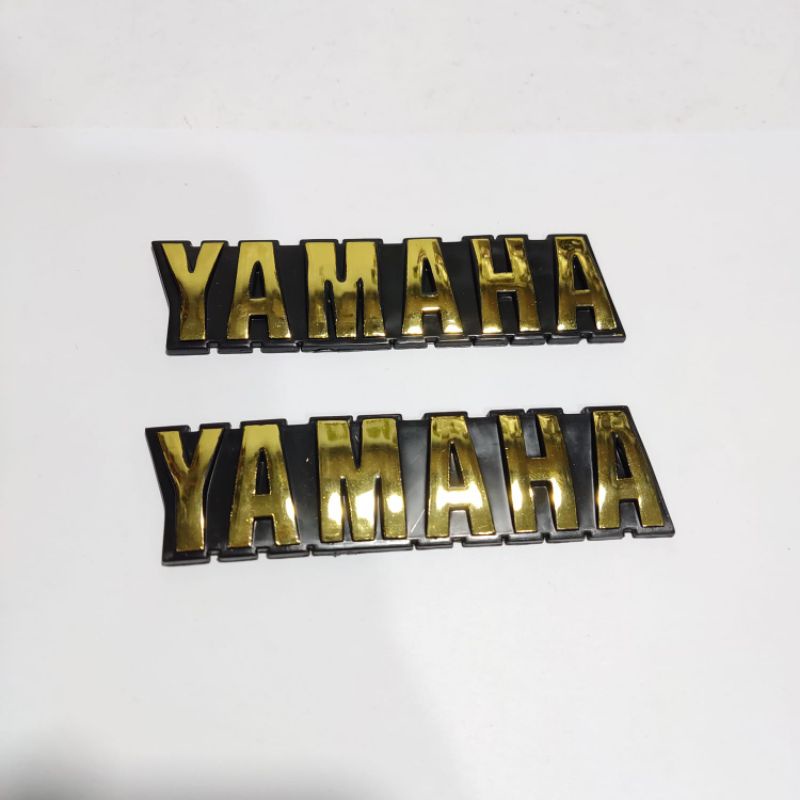 Emblem tangki RX king tulisan Yamaha gold