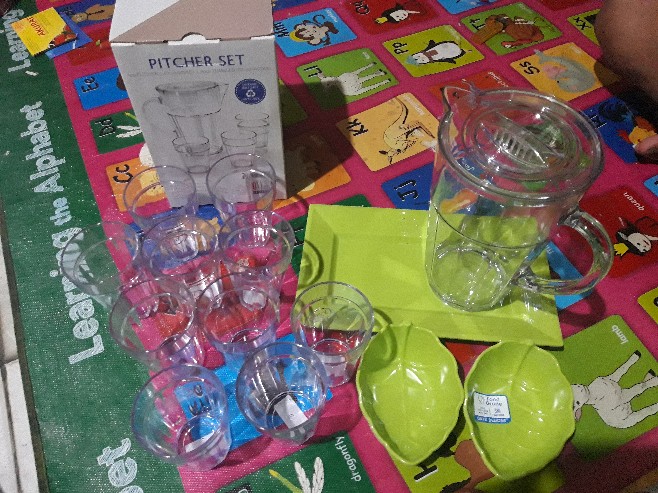 Onyx Set Teko Air Eskan / Pithcer Set (1 Pithcer 1.8 L & 4 Gelas 300 Ml)