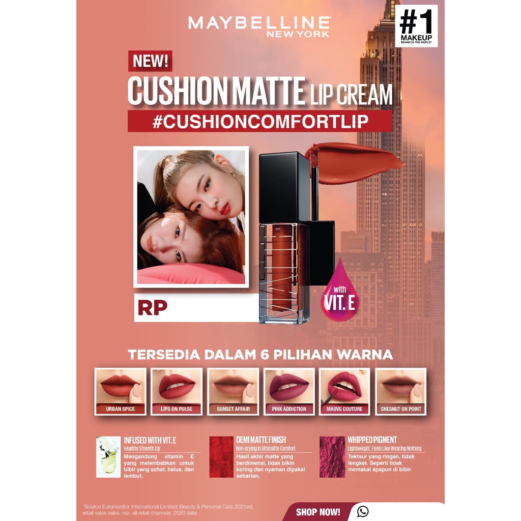 MAYBELLINE Sensational Cushion Matte Lip Cream Tahan Lama by AILIN