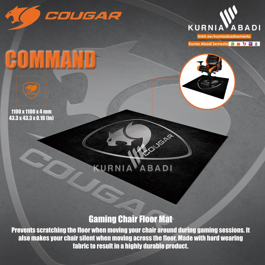 COUGAR GAMING CHAIR FLOOR MAT COMMAND Kursi