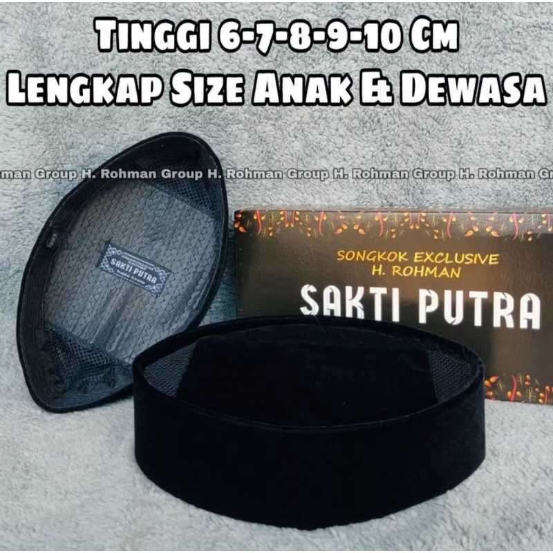 Sakti Putra Peci Songkok Hitam Tinggi 6 cm  7 cm 8 cm 9 cm Pendek berkualitas AC Peci Cak Lontong