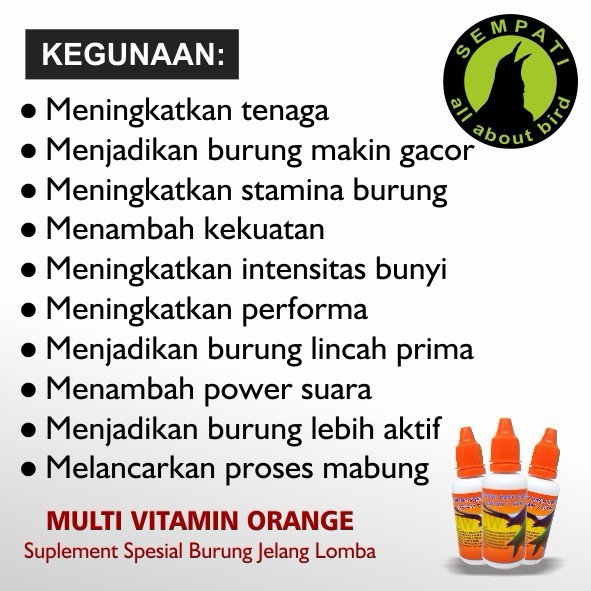 Orange Cair 35 Ml Aidy Wijaya Vitamin Burung Meningkatkan Tenaga