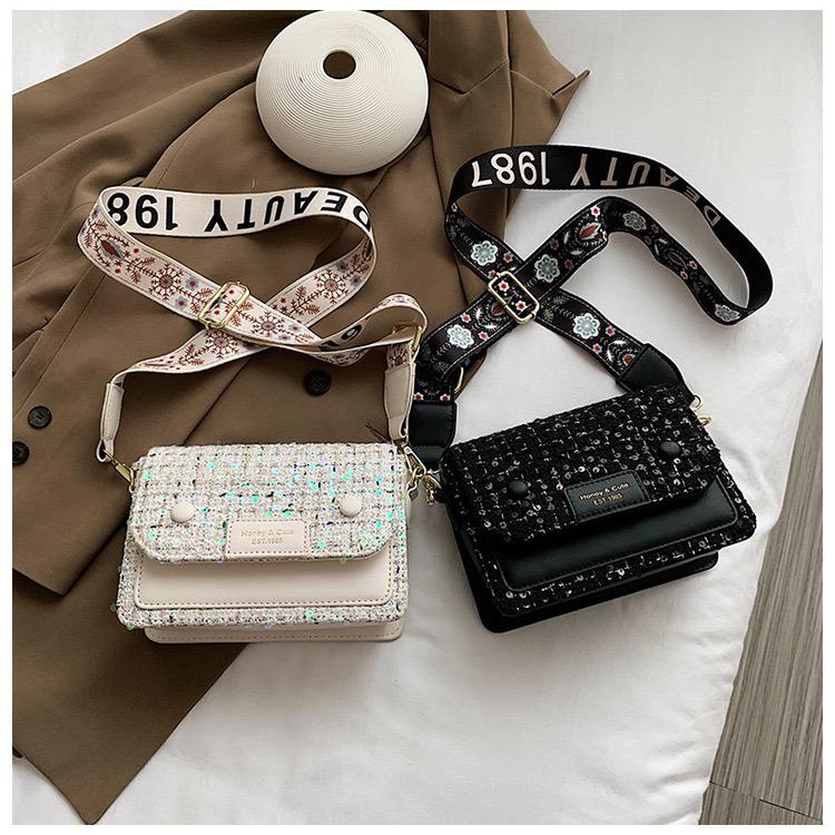 BJ15842 - BLACK/WHITE - TAS WANITA SLEMPANG MESSENGER BAG TAS WANITA FASHION IMPORT MODIS ELEGAN TERMURAH TERLARIS TERBARU BAGSTORE JAKARTA TAS BATAM ELJ5842 BQ3223 CR7573 GT1861 JT2645 LT2104