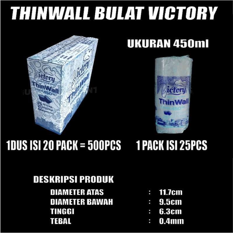 Thinwall Bulat 200ml 300ml 400ml 450ml 500ml 650ml 750ml Per Pack Mangkok Bowl Plastik Var