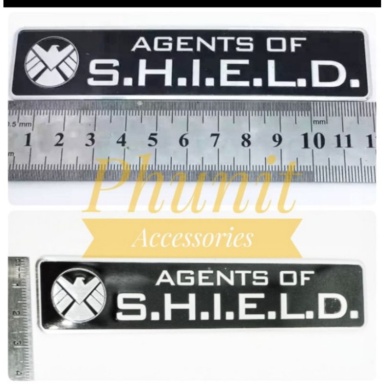Sticker Emblem 3d agent of shield avengers warna hitam untuk mobil motor laptop hp bukan cutting sti