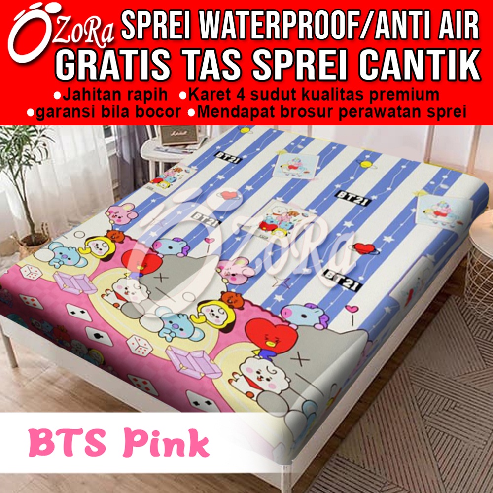 Viral TERMURAH sprei anti ompol waterproof  basah 180x200 160x200 120x200 sepre motif karakter kartu