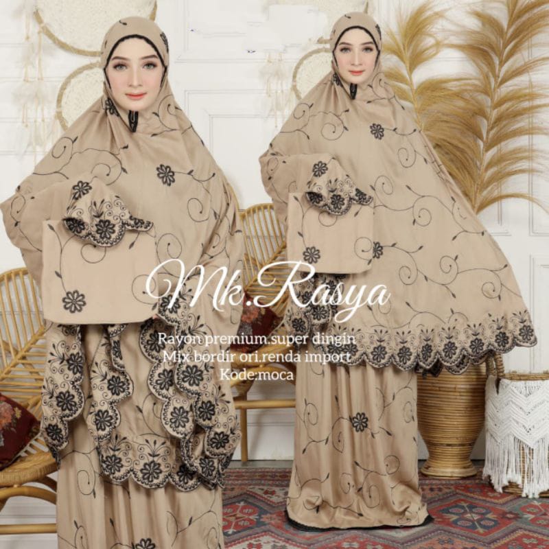 NEW!!! Mukena Rasya mukena bahan  rayon premium super mix bordir import  / Mukena dewasa terbaru model kekinian / mukena ukuran Jumbo