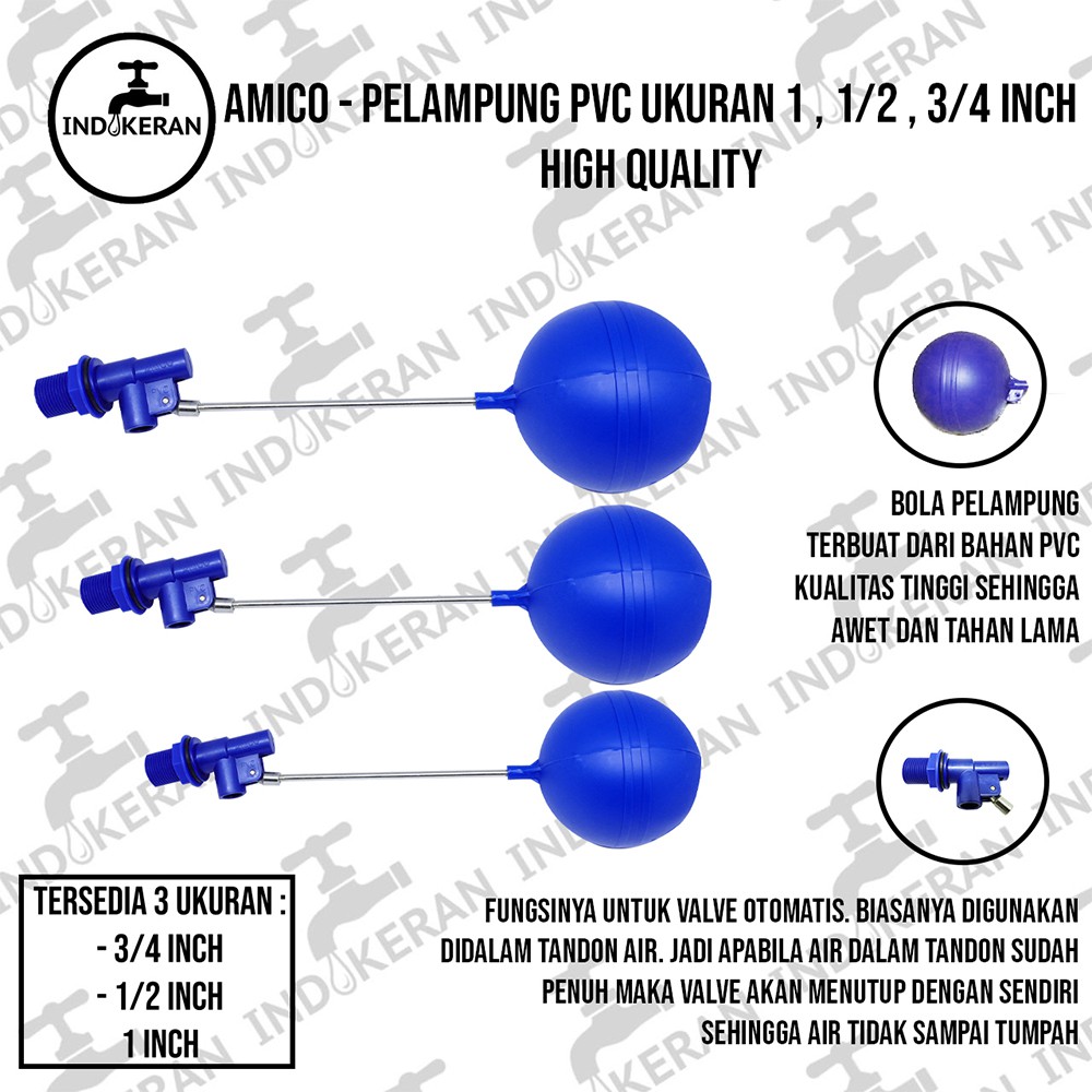 AMICO - Plampung PVC - 1/2, 3/4, 1 Inch - High Quality