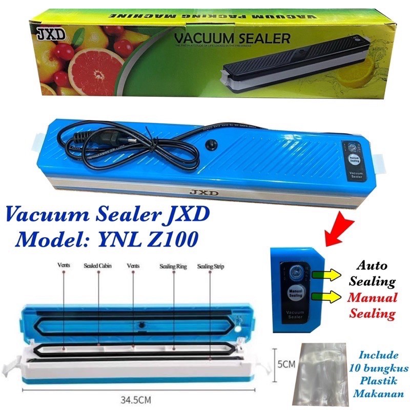 Alat Press Plastik Mesin Kemasan Vacuum Sealer JXD/ Vacuum Sealer/Mesin Kemasan Plastik 30cm