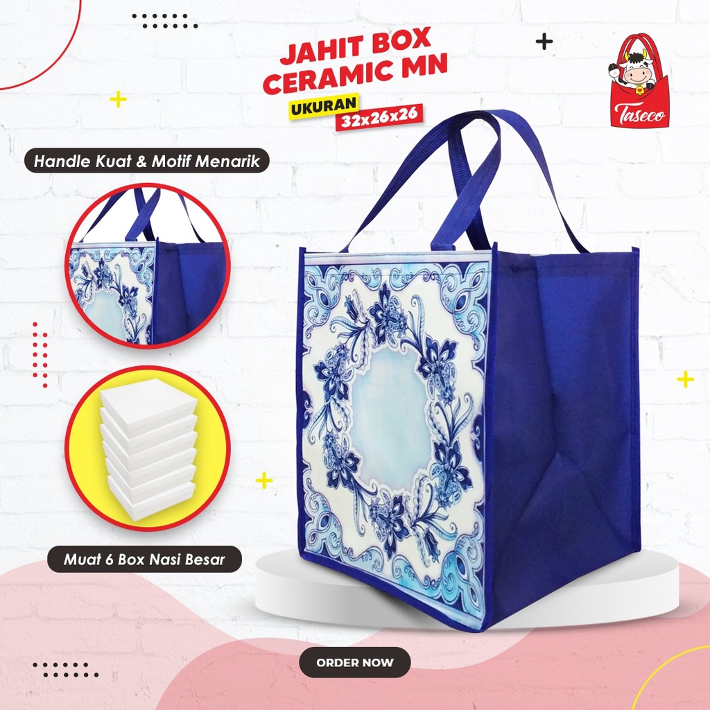 

TASECO Tas Berkat Hajatan | Tas Kotak Tas Berkat Hajatan | Tas Hajatan Kotak Nasi Mewah Laminasi 32X26X26