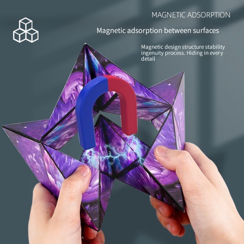 Mainan Kubus Puzzle 3D Magnetic Stereo Rubik's Cube Mainan Magnetic Magic Cube Mainan Dekompresi Menyenangkan Anak