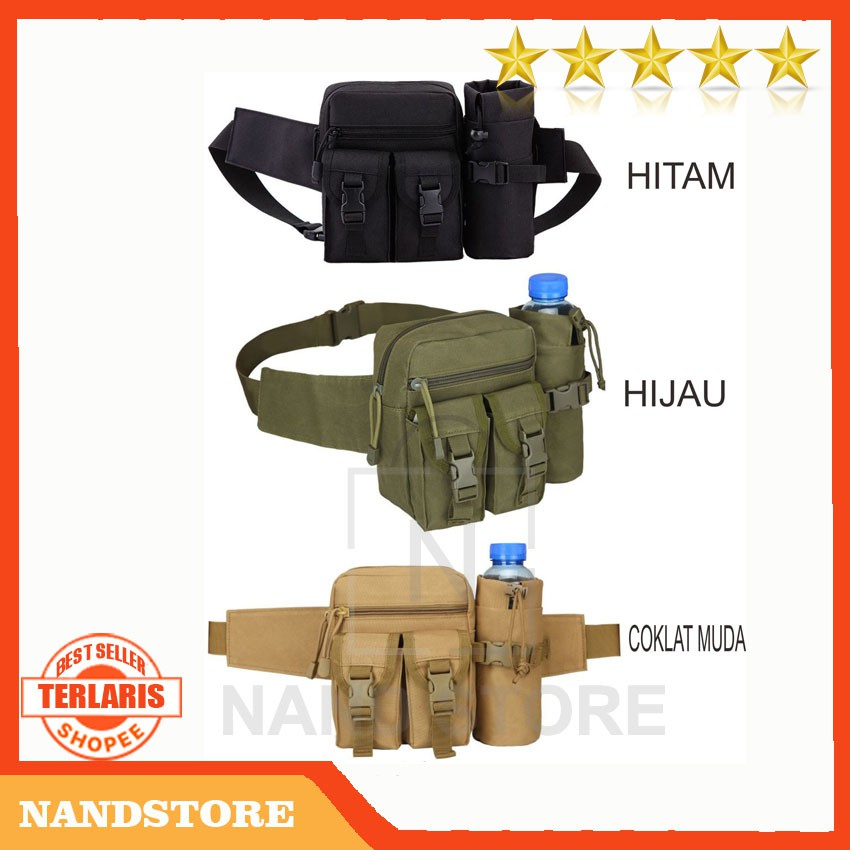 Tas Botol Sepeda Selis Selempang Army Style | Import | Tas Pinggang | Tas Pria