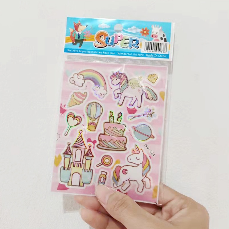 STICKER LASER BESAR UNICORN DAN DINOSAURUS /  STICKER TEMPEL / STIKER DINDING - STICKER  CUTE