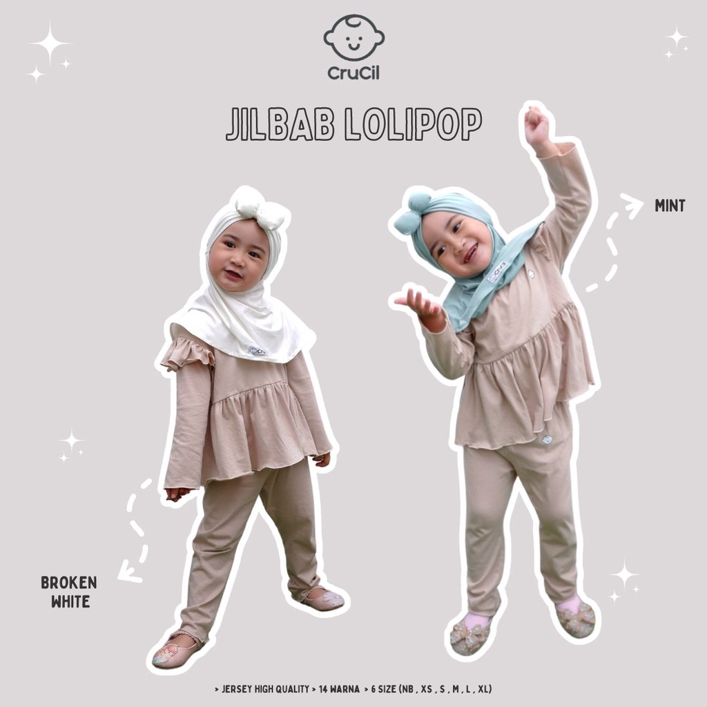 Jilbab Anak Lolipop Pita (3y - 8y)