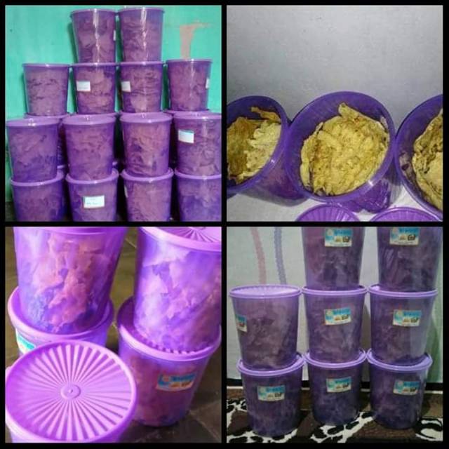 

Peyek rebon peyek kacang, peyek tri, peyek bayam homemade ukuran 4liter beserta sama toples