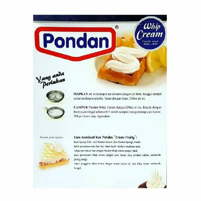Jual Pondan Whip Cream 150gr Indonesia Shopee Indonesia