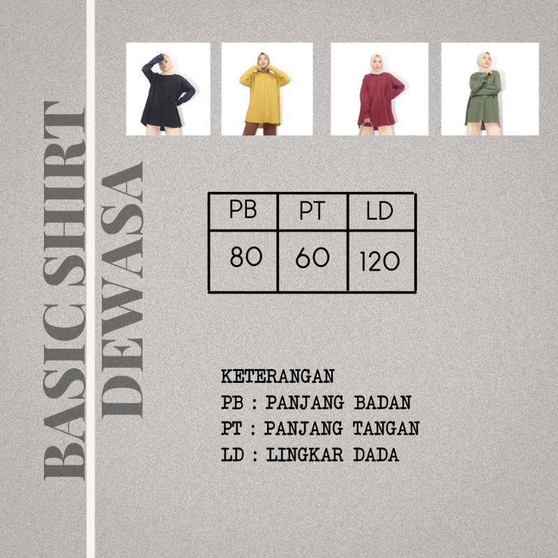 DEWASA BASIC SHIRT - Promo 10.10 Kemeja Lengan Panjang Kantor Formal Casual Tunik Cewe Murah Berkualitas