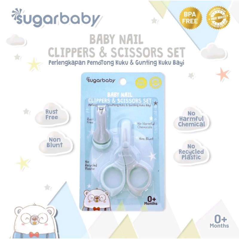 sugarbaby nail clippers &amp; scissors set / gunting kuku