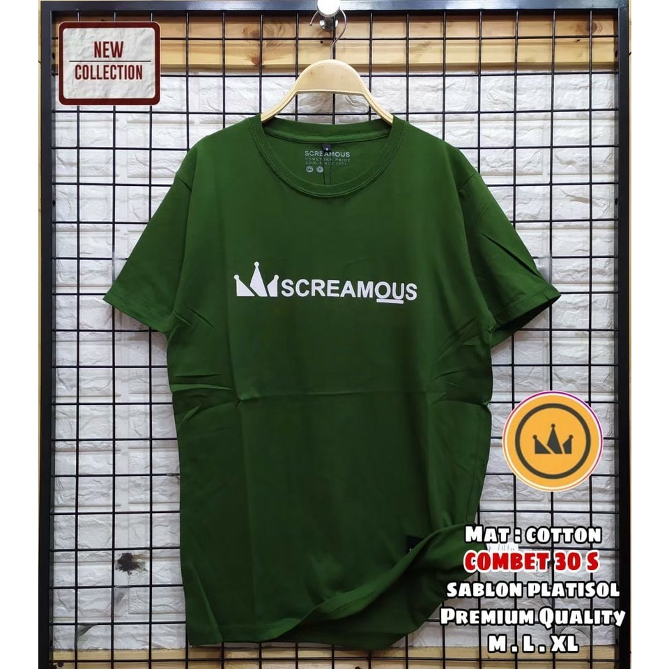 Baju Kaos Screamous Unisex Lengan Pendek Terlaris Murah Original Catton Combad