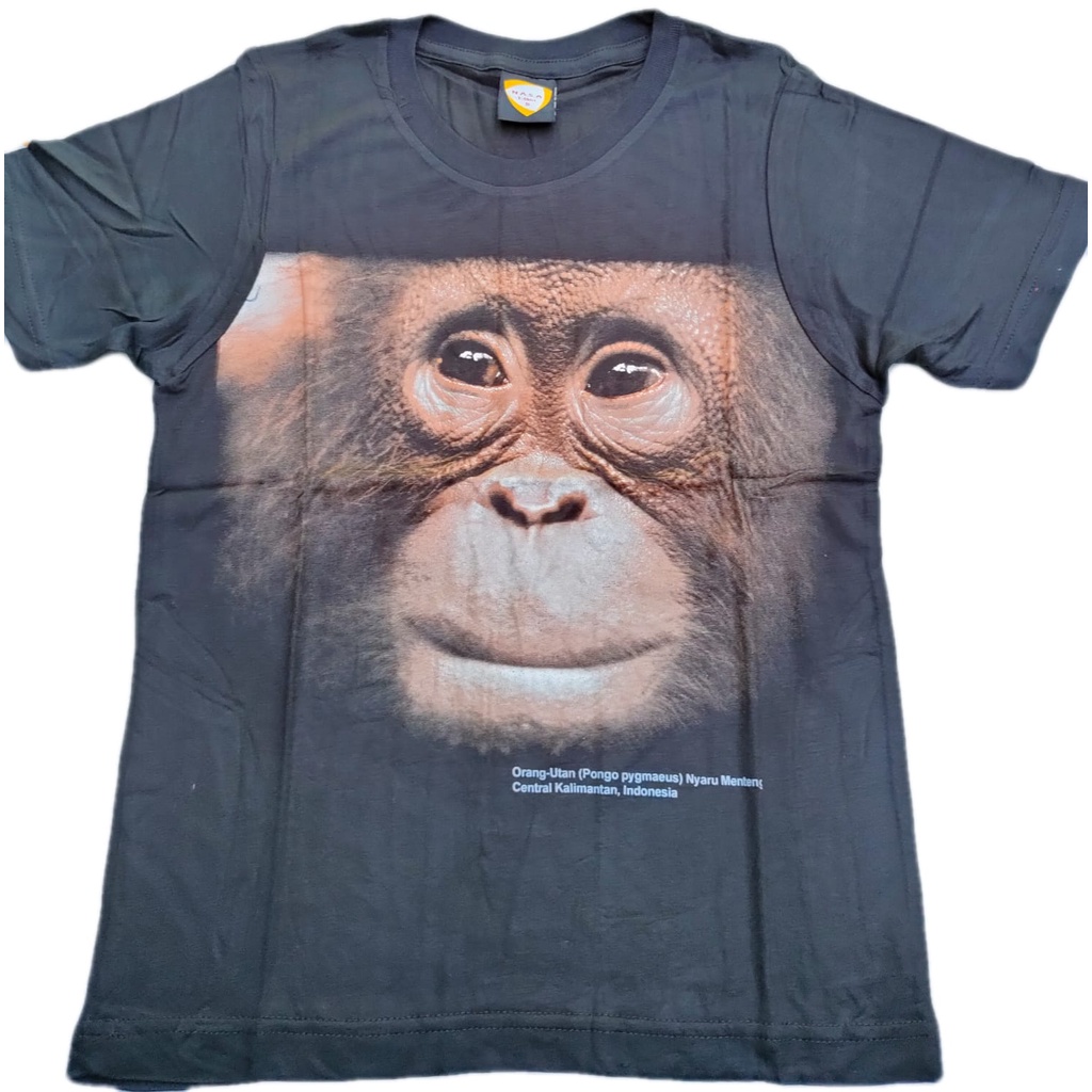 Kaos Katun Anak Sablon Orang Utan