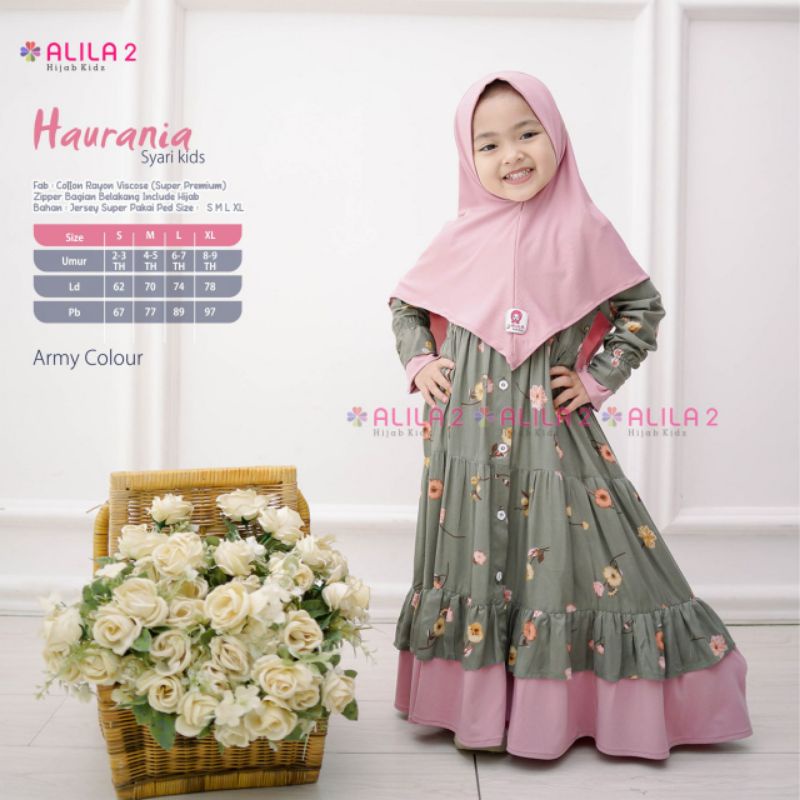 HAURANIA SYARI KIDS ORI BERLABEL ALILA KIDS
