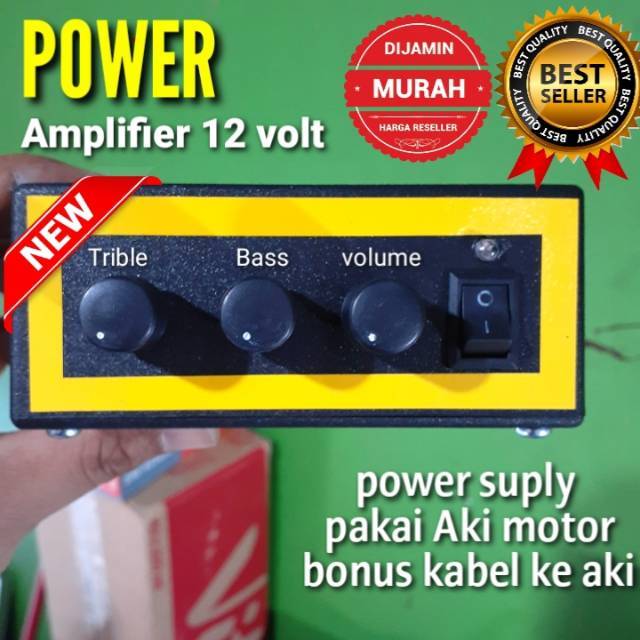 POWER AMPLI mini 12 VOLT UNTUK MOTOR  DAN MOBIL tanpa adaptor