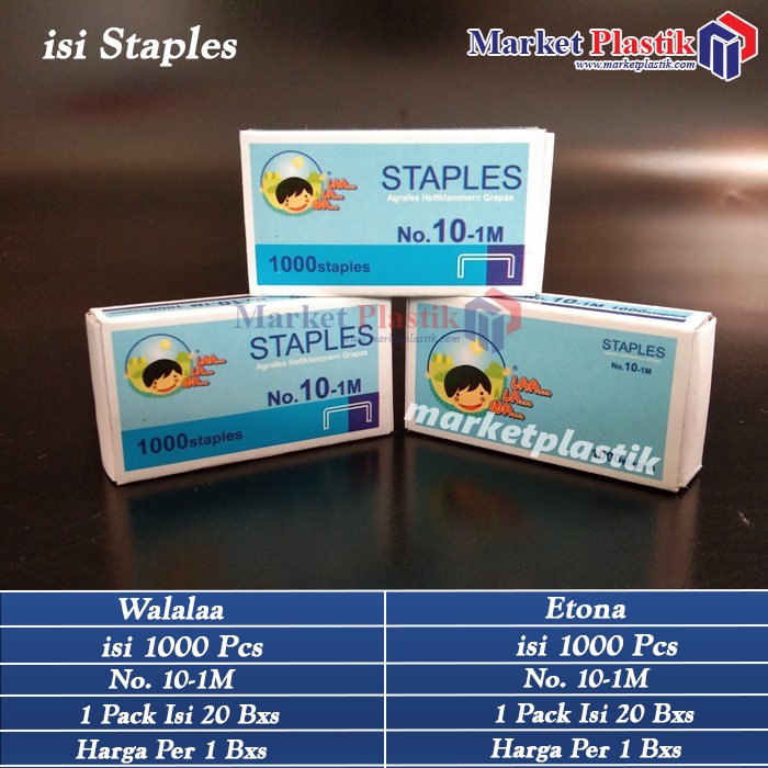

Isi Staples/Isi Stapler/Isi Staples No.10/Isi Staples Walalaa 20box