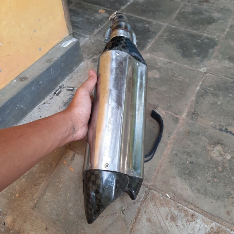 slip on knalpot r9 valencia original ninja 250 fi old karbu