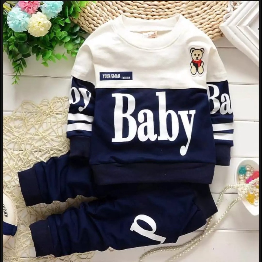 SETELAN SWEATER BABYTERRY SETELAN ANAK LAKI LAKI PEREMPUAN 1-5 TAHUN SWEATER ANAK UNISEX MOTIF BABY PANDA HARGA GROSIR BISA PILIH WARNA