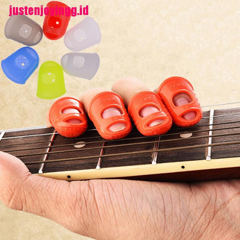 5pcs Pelindung Jari Bahan Silikon Untuk Bermain Gitar