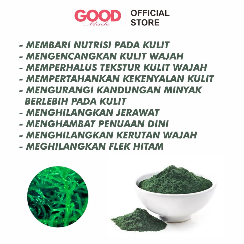 GOOD MADE - Masker Spirulina | spirulina masker wajah |  masker spirulina original | Spirulina | COD