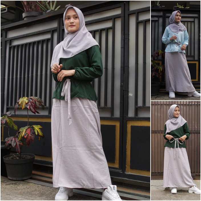 GAMIS WANITA KOREAN STYLE - BINA IKSORA DRESS MOSSCREPE BUSUI FRIENDLY - DRESS KOREA MUSLIM '