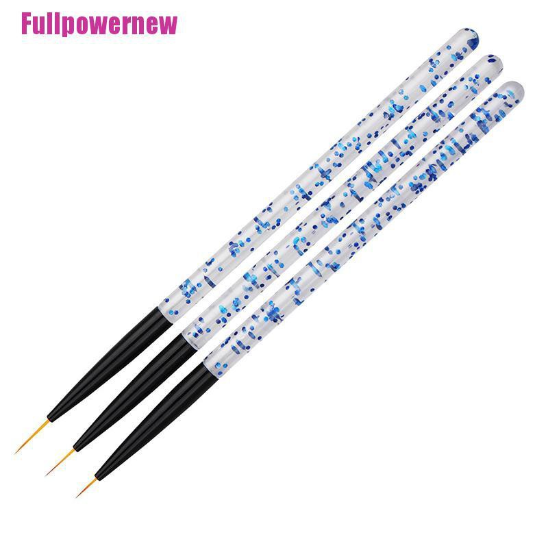 (Full) 3pcs / set Pen Brush Nail Art Uv Gel Akrilik