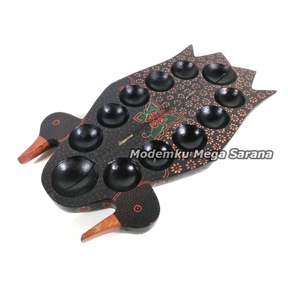 Mainan Tradisional Congklak Dakon Kayu Batik Bebek + Biji Kerang