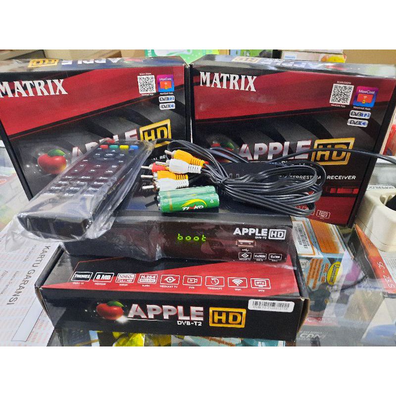 Paket Set Topbox Tv Digital Matrix DVB T2 EWS Apple HD + Antena PX DA-5200 set topbox tv analog ke digital / set topbox tv digital untuk tv tabung / stb tv digital murah / set box tv digital murah / set box tv digital / set top box tv Bisa Youtube