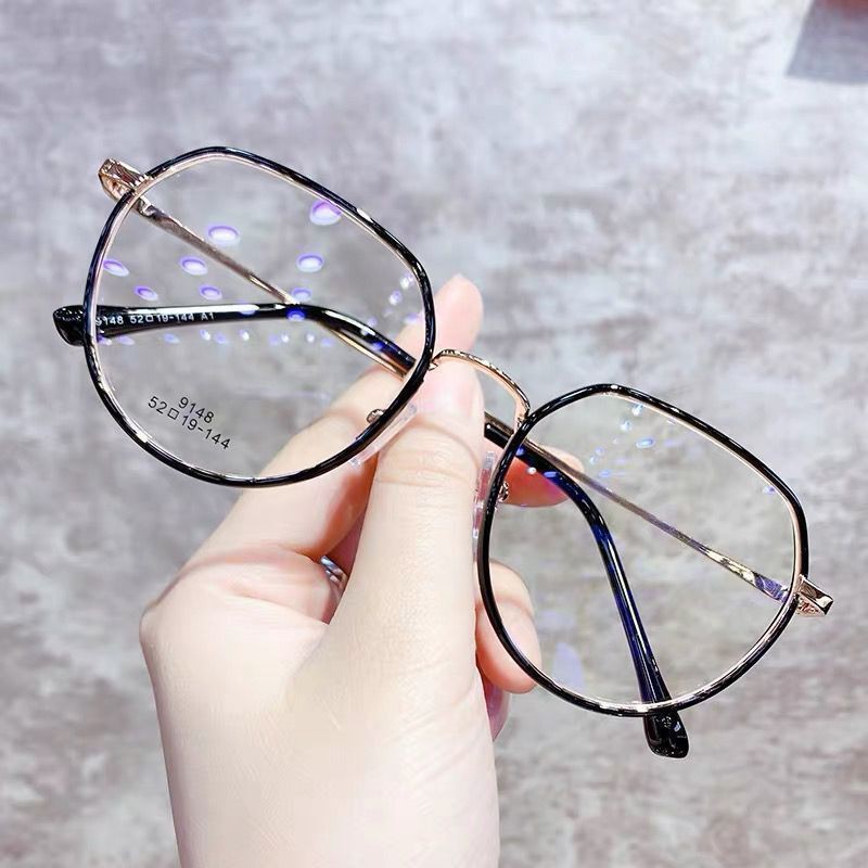 ♥TMALL88♥ Kacamata Baca Frame Anti Radiasi Metal Gaya Retro Untuk Pria / Wanita KM111