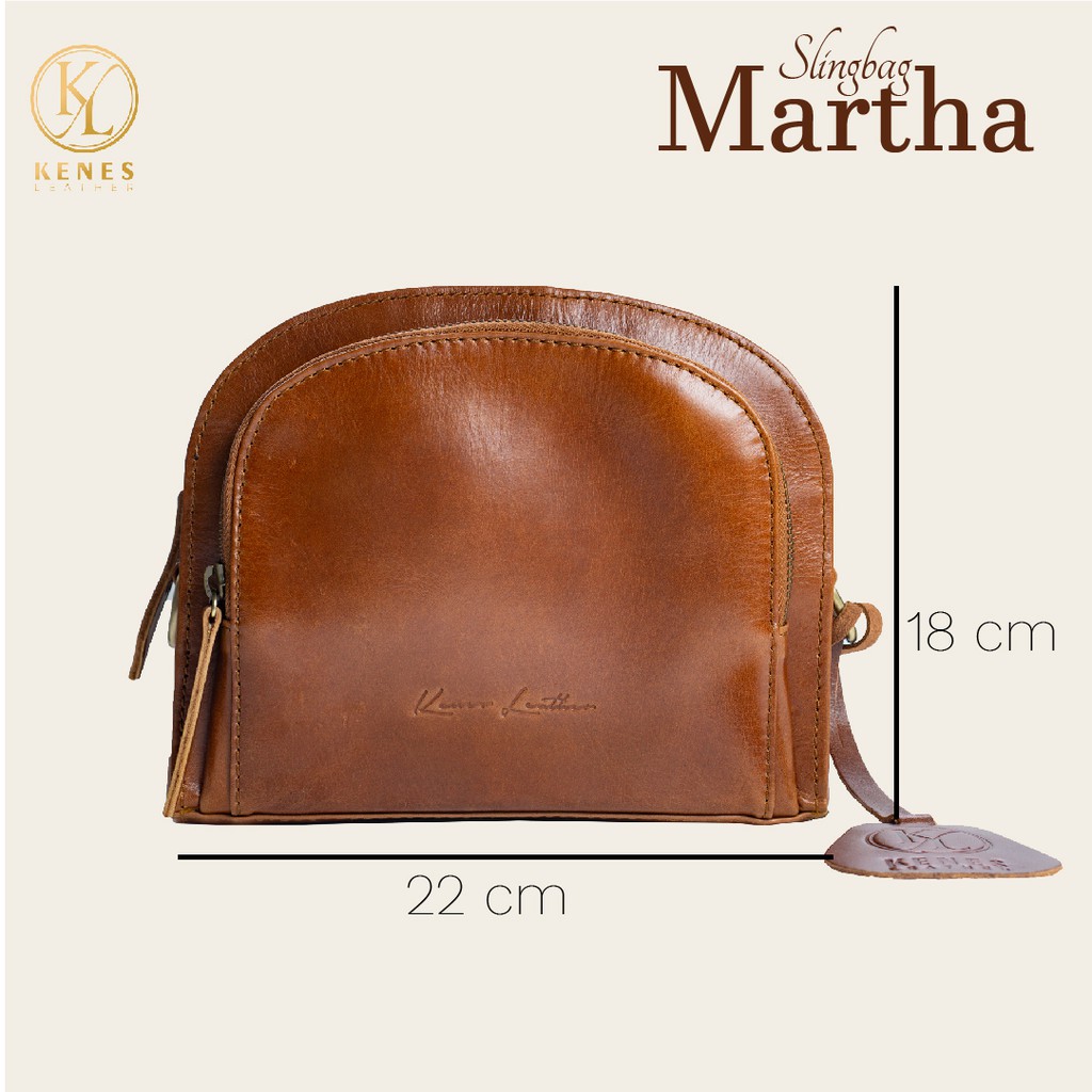 Kenes Leather Sling Bag Wanita Tas Selempang Kulit Asli MARTHA Pullup