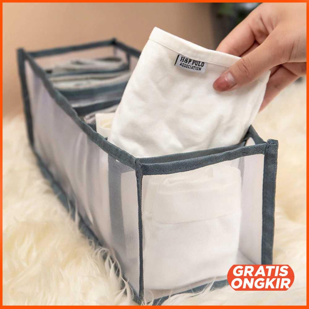 Kotak Sekat Pakaian Closet Organizer Storage Box - M1467 6 grid