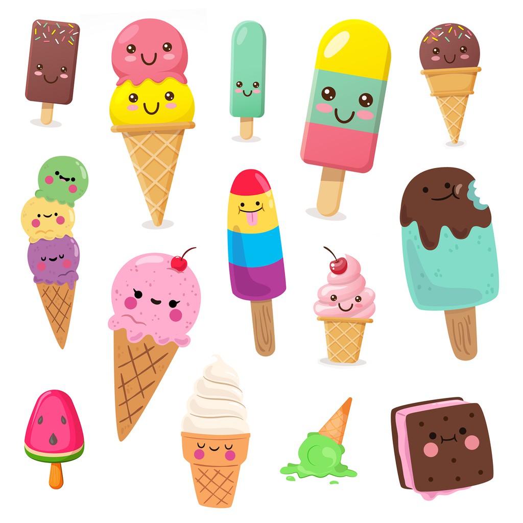 Sticker Pack Ice Cream Stiker Anak Lucu Es Krim Shopee Indonesia