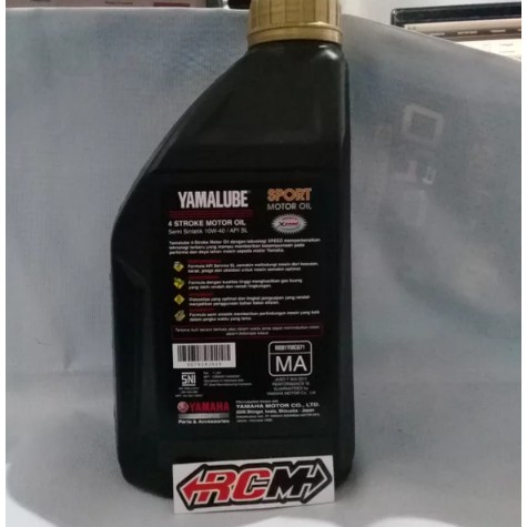 OLI MESIN MOTOR YAMALUBE SPORT 1L 1 L 1LITER 1 LITER SAE 10W-40 10W - 40 API SL ORI ORIGINAL YAMAHA