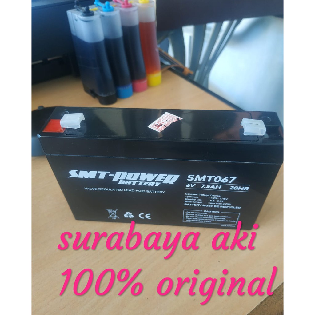 aki mobil mainan pliko pmb SMT 6V 7AH SMT-POWER 6V 7,5AH 6V 7AH AKI MOBILAN MAINAN baterai MOTOR REMOTE ANAK AKI SURABAYA AKI