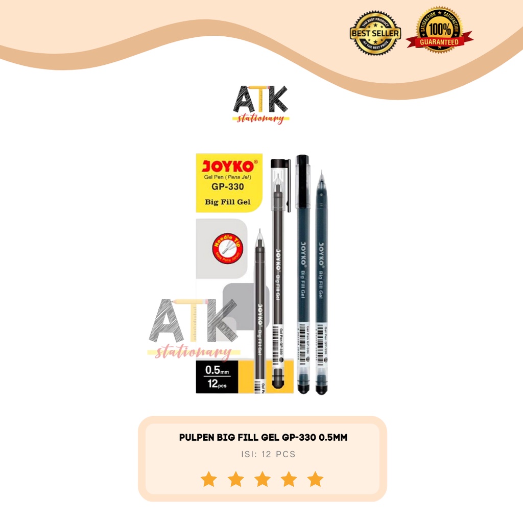 

Gel Pen Pulpen Pena Joyko GP-330 Big Fill Gel 0.5 mm atk