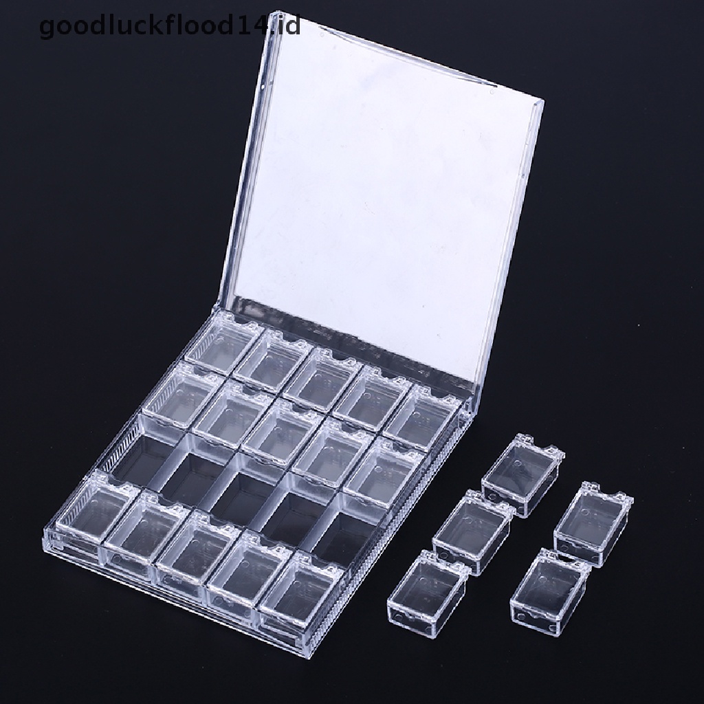 [OOID] 20 Grids Clear Nail Art Display Tray Glitter Rhinestone Decor Storage Box Case ID