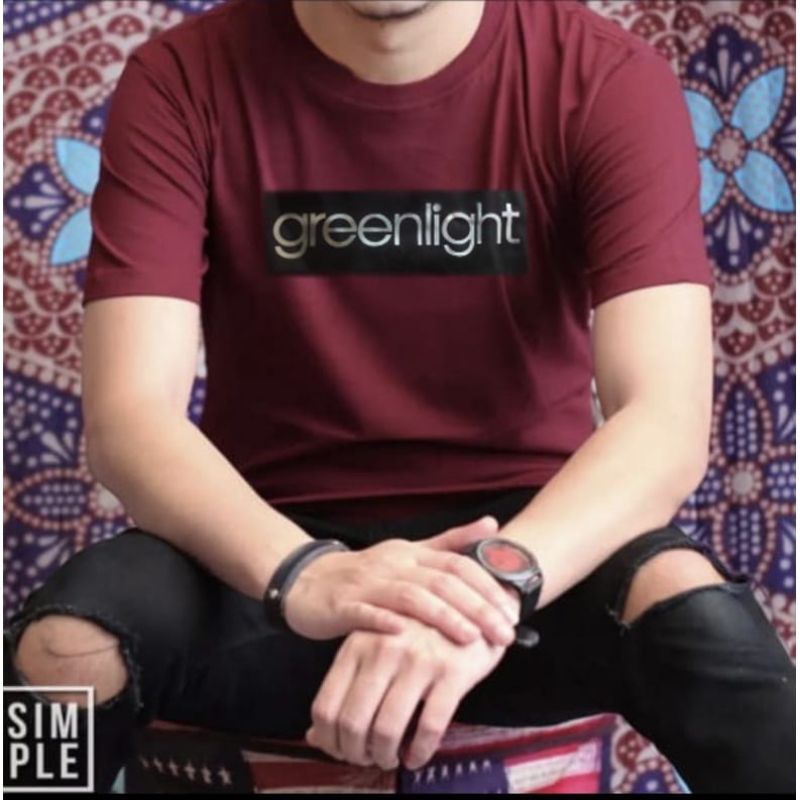 Baju Kaos Pria Distro GreenLight GRNLT Katun Combed 30s Nyaman fit M,L,XL,XXL