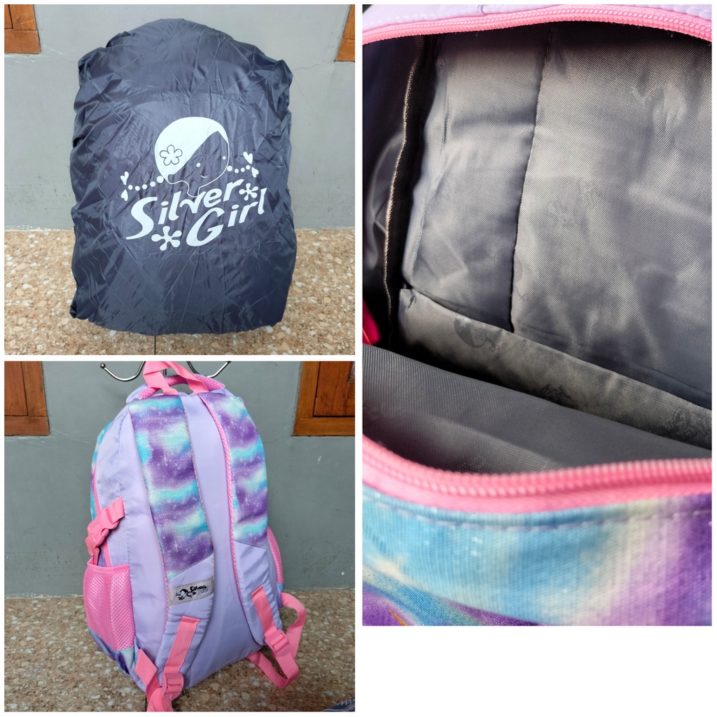 Tas Ransel Backpack Sekolah Anak Perempuan Silver Girl Original Unicorn Castle