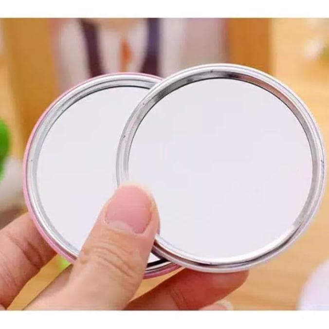 Kaca Cermin Bulat Travel Saku Travel Mini Pocket Mirror Travelling Cute Lucu Dandan Make Up