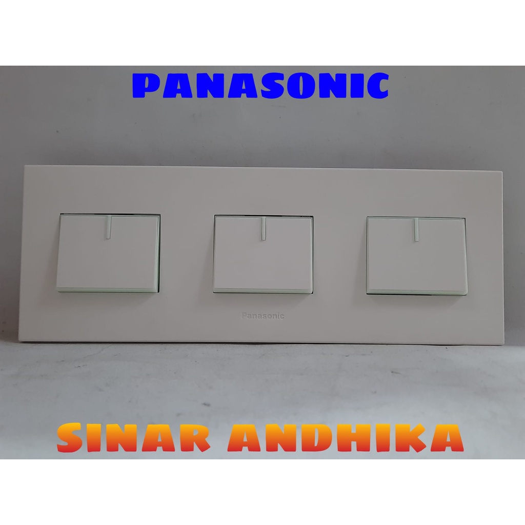 SAKLAR TRIPLE LEBAR PUTIH STYLE E PANASONIC WESJ 78069W+WESJ 5941