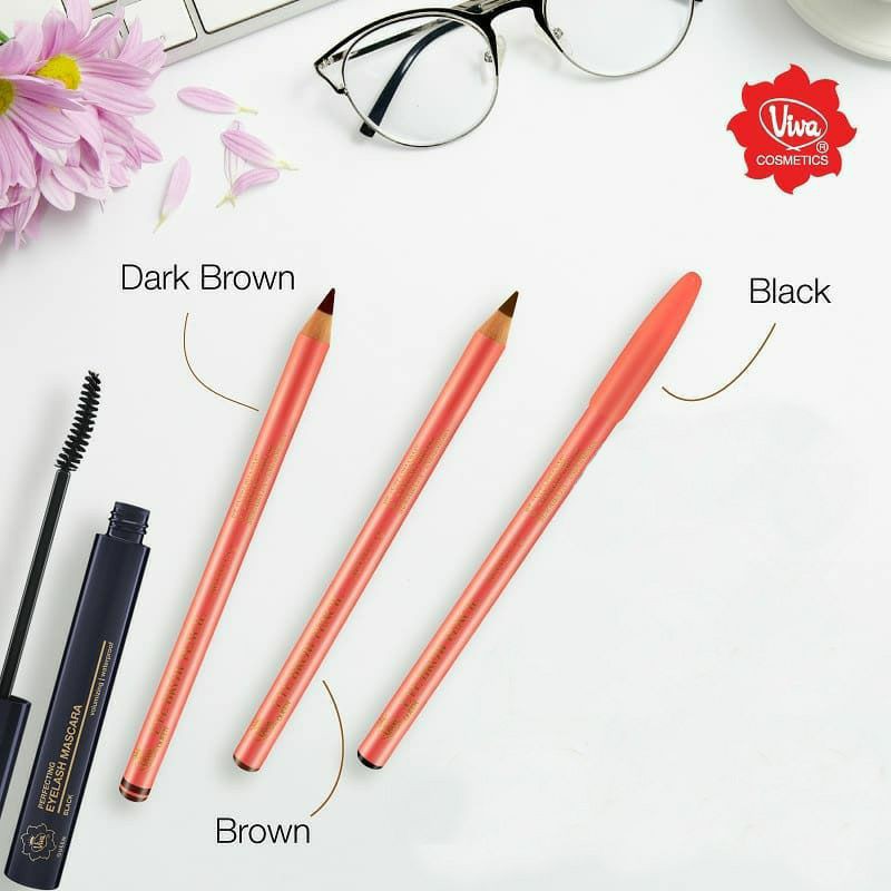 VIVA Pensil Alis Viva Coklat Tua Ori Original 100% Murah Lebay Eyebrow Pencil Kosmetik Wajah Mata