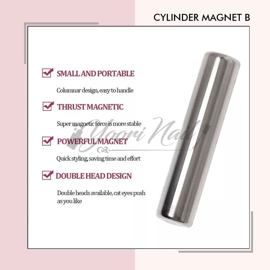 Cylinder magnetic stick magnet cat eye double headed magnet cateyes polish magnets