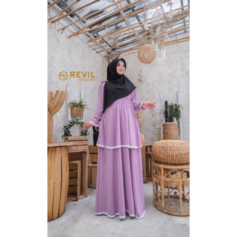 GAMIS TERBARU_ DRESS ARRONA RENDA BAHAN CERUTY BABY DOLL PREMIUM ORI REVIL COLLECTION